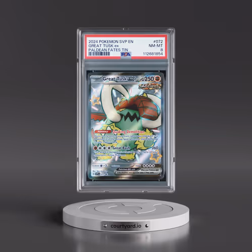 2024 Pokémon Svp EN-SV Black Star Promo #072 Great Tusk EX - Holo Paldean Fates Tin (PSA 8 NM-MT)