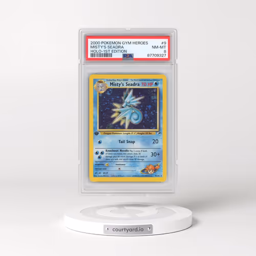 2000 Pokémon Gym Heroes #9 Misty's Seadra - 1st Edition Holo (PSA 8 NM-MT)