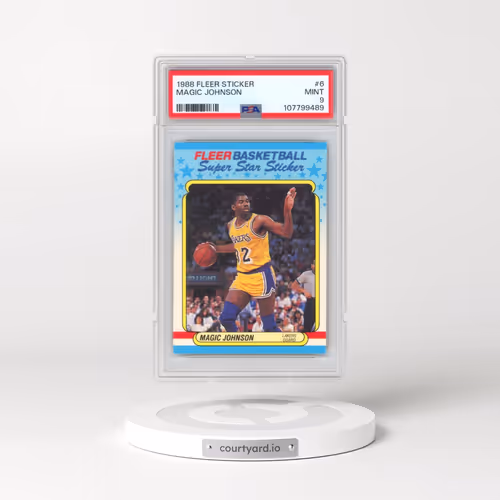 1988 Fleer Sticker #6 Magic Johnson (PSA 9 MINT)