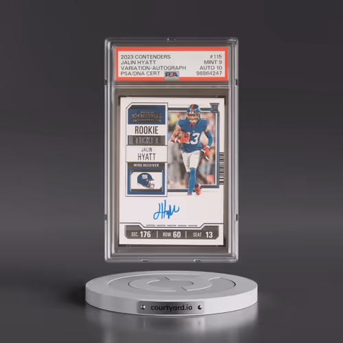 2023 Panini Contenders #115 Jalin Hyatt - Variation-Autograph (PSA 9 MINT)