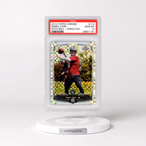2014 Topps Chrome #115 Derek Carr - With Ball-Xfractor (PSA 10 GEM MINT)