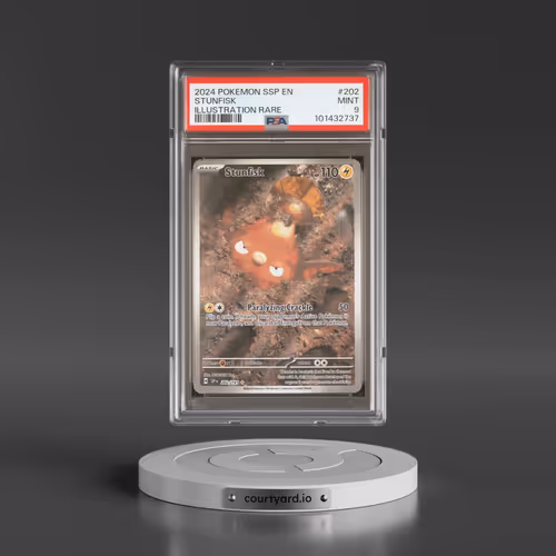 2024 Pokémon Ssp EN-Surging Sparks #202 Stunfisk - Illustration Rare (PSA 9 MINT)