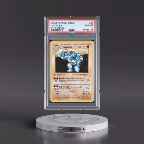 1999 Pokémon Game #34 Machoke - 1st Edition (PSA 8 NM-MT)