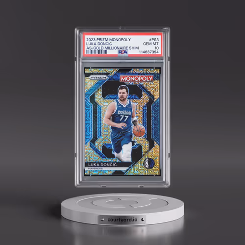 2023 Panini Prizm Monopoly All-Star #PS3 Luka Doncic - Gold Millionaire Shimmer (PSA 10 GEM MINT)