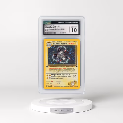 2000 Gym Heroes #8/132 Lt. Surge's Magneton - 1st Edition Holo (CGC 10 GEM MINT)