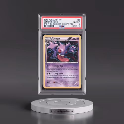 2015 Pokémon XY Breakthrough #60 Gengar - Holo Cosmos-Champions Tin (PSA 8 NM-MT)
