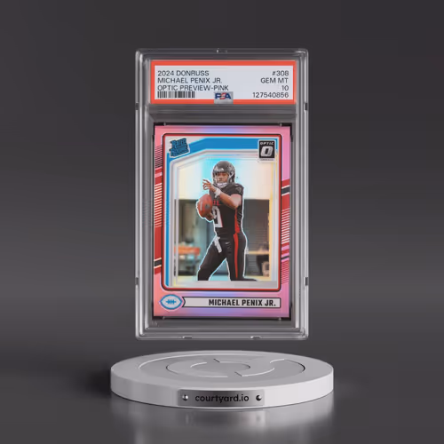 2024 Panini Donruss #308 Michael Penix Jr. - Optic Preview-Pink (PSA 10 GEM MINT)