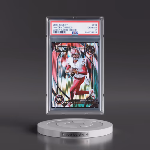 2024 Panini Select #217 Jayden Daniels - Green & Red Shock (PSA 10 GEM MINT)