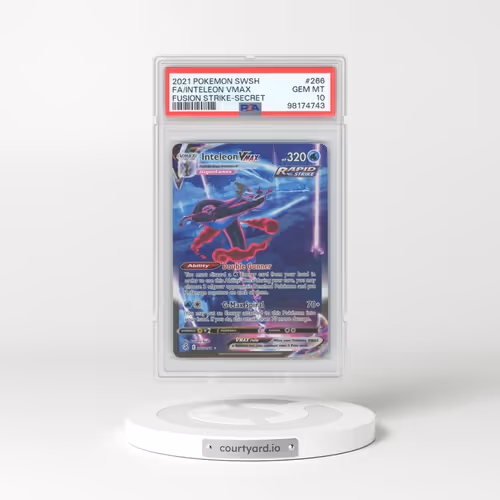 2021 Pokémon Sword & Shield Fusion Strike #266 Inteleon Vmax - Full Art Secret (PSA 10 GEM MINT)