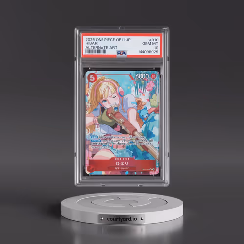 2025 One Piece Japanese OP11-A Fist of Divine Speed #010 Hibari - Alternate Art (PSA 10 GEM MINT)