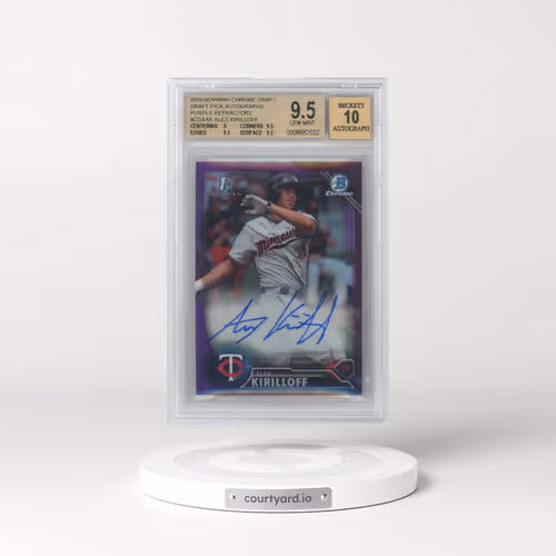2016 Bowman Draft Chrome Draft Picks Autographs #CDAAK Alex Kirilloff - Purple Refractor (BGS 9.5 GE