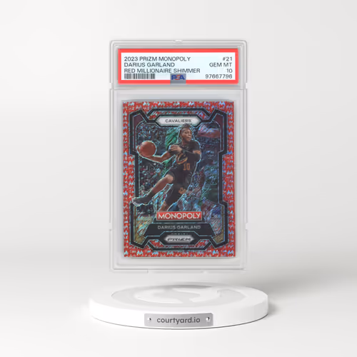 2023 Panini Prizm Monopoly #21 Darius Garland - Red Millionaire Shimmer (PSA 10 GEM MINT)
