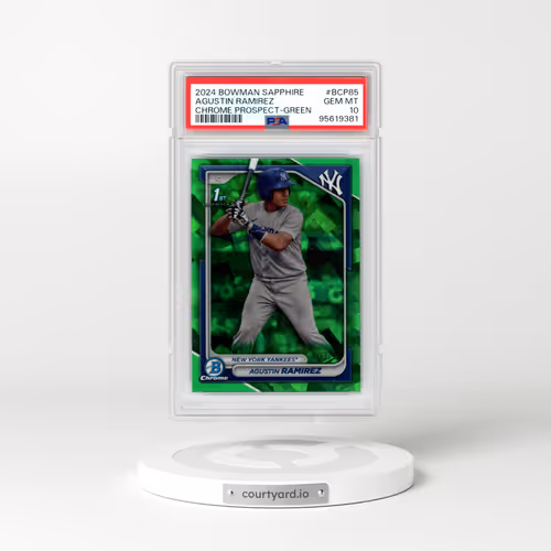 2024 Bowman Sapphire Edition Chrome Prospects #BCP85 Agustin Ramirez - Green (PSA 10 GEM MINT)