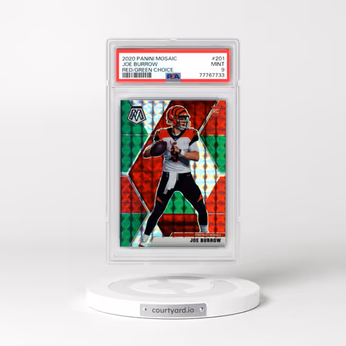 2020 Panini Mosaic #201 Joe Burrow - Red/Green Choice (PSA 9 MINT)