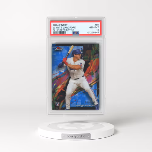 2024 Topps Finest #97 Wyatt Langford - Blue Refractor (PSA 10 GEM MINT)