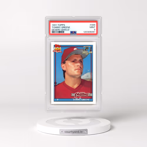 1991 Topps Desert Shield #486 Tommy Greene (PSA 9 MINT)