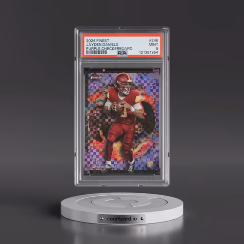 2024 Topps Finest #246 Jayden Daniels - Purple Checkerboard (PSA 9 MINT)