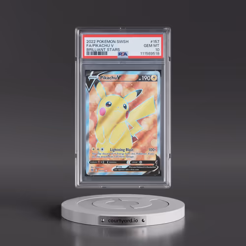 2022 Pokémon Sword & Shield Brilliant Stars #157 Pikachu V - Holo Full Art (PSA 10 GEM MINT)