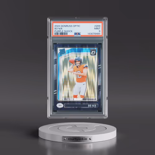 2024 Panini Donruss Optic #209 Bo Nix - Purple Shock (PSA 9 MINT)