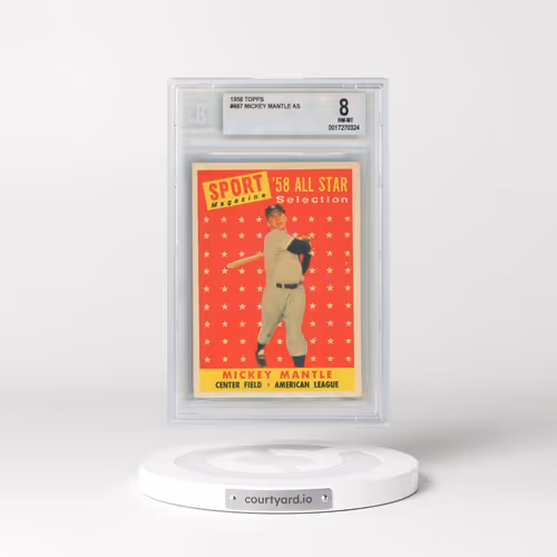 1958 Topps #487 Mickey Mantle - All Star (BGS 8 NM-MT)