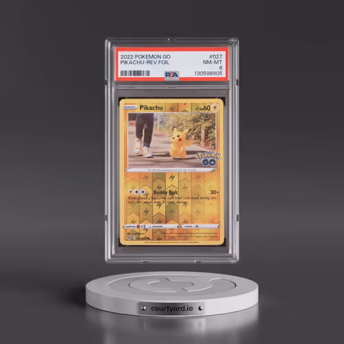 2022 Pokémon Go #027 Pikachu - Reverse Foil (PSA 8 NM-MT)