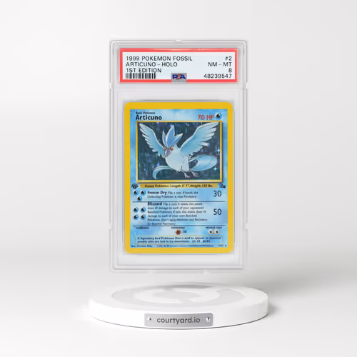 1999 Fossil #2 Articuno - 1st Edition Full Art Holo (PSA 8 NM-MT)