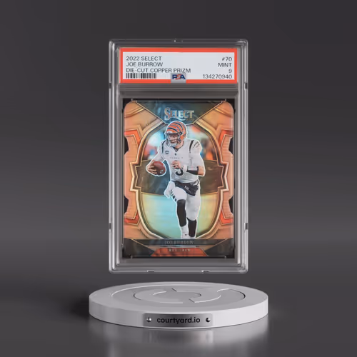 2022 Panini Select #70 Joe Burrow - Die-Cut Copper Prizm (PSA 9 MINT)