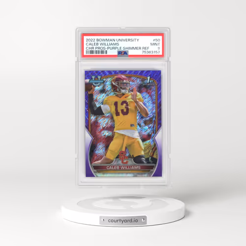 2022 Bowman University Chrome Prospects #50 Caleb Williams - Purple Shimmer Refractor (PSA 9 MINT)