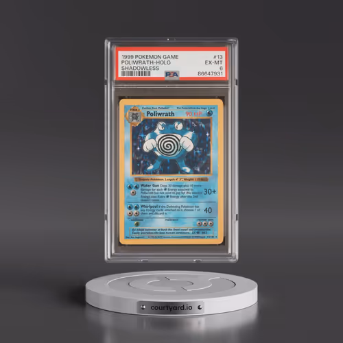 1999 Pokémon Game #13 Poliwrath - Holo Shadowless (PSA 6 EX-MT)
