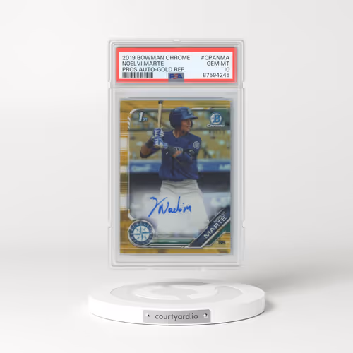 2019 Bowman Chrome Prospects Autographs #CPANMA Noelvi Marte - Gold Refractor (PSA 10 GEM MINT)