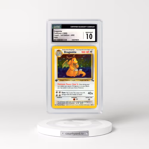 1999 Fossil #4 Dragonite - 1st Edition Holo (CGC 10 GEM MINT)