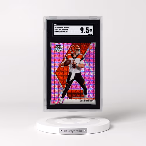 2020 Panini Mosaic #201 Joe Burrow - Pink Camo Prizm (SGC 9.5 MINT+)