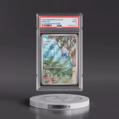 2024 Pokémon Scr EN-Stellar Crown #153 Meditite - Illustration Rare (PSA 9 MINT)