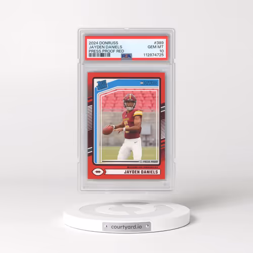 2024 Panini Donruss #389 Jayden Daniels - Press Proof Red (PSA 10 GEM MINT)