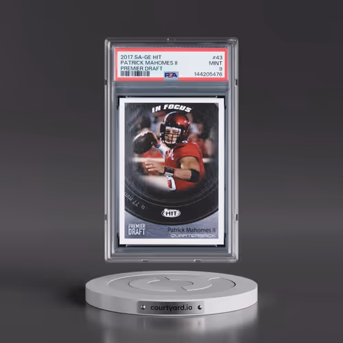 2017 SA-GE Hit Premier Draft #43 Patrick Mahomes II (PSA 9 MINT)
