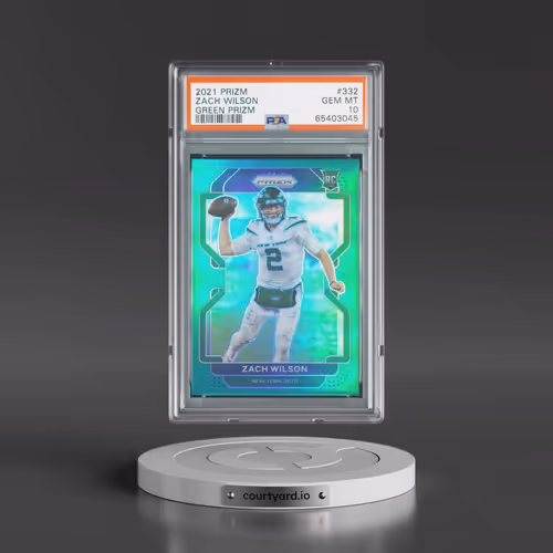 2021 Panini Prizm #332 Zach Wilson - Green Prizm (PSA 10 GEM MINT)