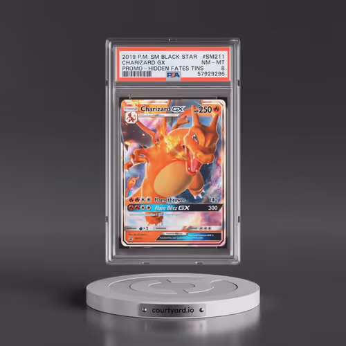 2019 Pokémon SM Black Star Promo #SM211 Charizard GX - Holo Hidden Fates Tins (PSA 8 NM-MT)