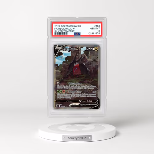 2022 Pokémon Sword & Shield Silver Tempest #184 Regidrago V - Holo Full Art (PSA 10 GEM MINT)