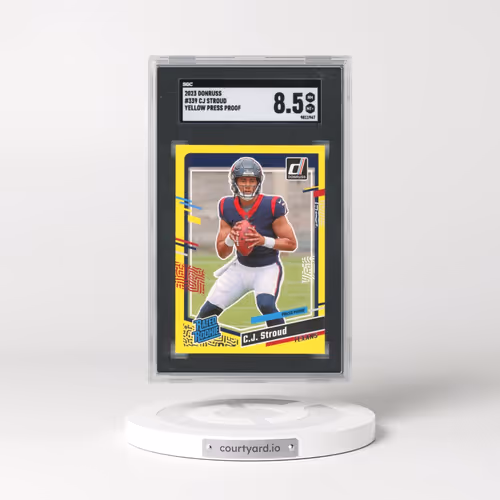 2023 Donruss #339 Cj Stroud - Yellow Press Proof (SGC 8.5 NM-MT+)