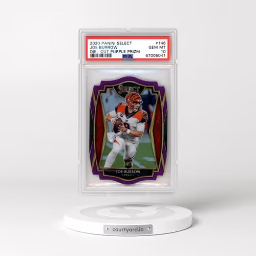 2020 Panini Select #146 Joe Burrow - Die-Cut Purple Prizm (PSA 10 GEM MINT)