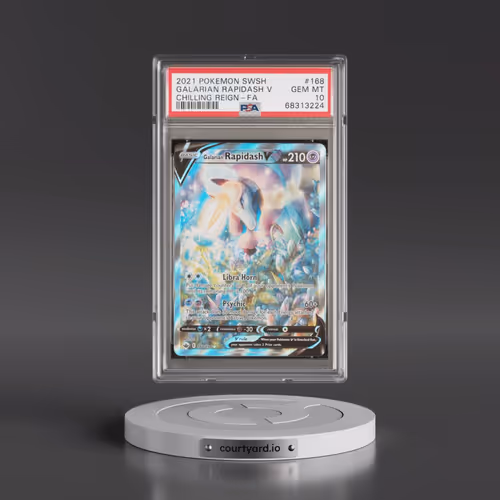 2021 Pokémon Sword & Shield Chilling Reign #168 Galarian Rapidash V - Holo Full Art (PSA 10 GEM MINT