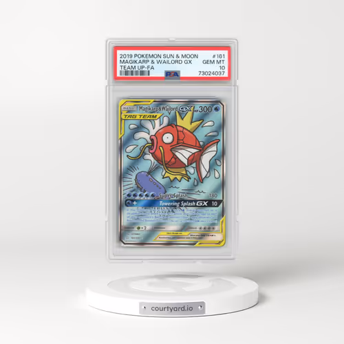 2019 Pokémon Sun & Moon Team Up #161 Magikarp & Wailord GX - Holo Full Art (PSA 10 GEM MINT)