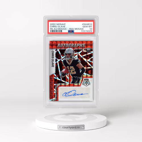 2022 Panini Mosaic Rookie Autograph Mosaic #RAMCO Chris Olave - Red Mosaic (PSA 10 GEM MINT)