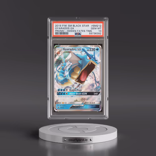 2019 Pokémon SM Black Star Promo #SM212 Gyarados GX - Holo Hidden Fates Tins (PSA 10 GEM MINT)