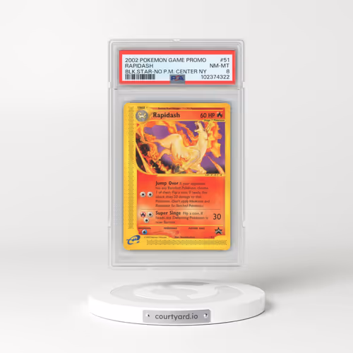 2002 Pokémon Game Promo #51 Rapidash - Black Star-No Pokemon Center NY (PSA 8 NM-MT)