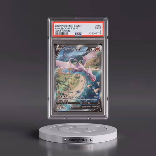 2022 Pokémon Sword & Shield Lost Origin #180 Aerodactyl V - Holo Full Art (PSA 9 MINT)