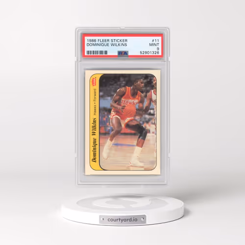 1986 Fleer Sticker #11 Dominique Wilkins (PSA 9 MINT)