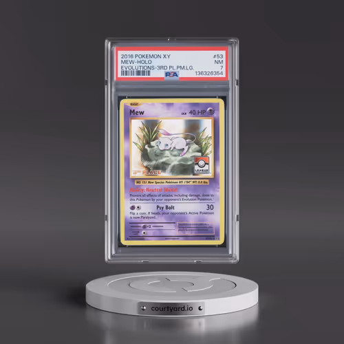 2016 Pokémon XY Evolutions #53 Mew - Holo 3rd Place Pokemon League (PSA 7 NM)