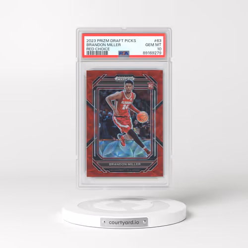2023 Panini Prizm Draft Picks #63 Brandon Miller - Red Choice (PSA 10 GEM MINT)
