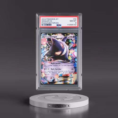 2014 Pokémon XY Phantom Forces #34 Gengar EX - Holo (PSA 8 NM-MT)